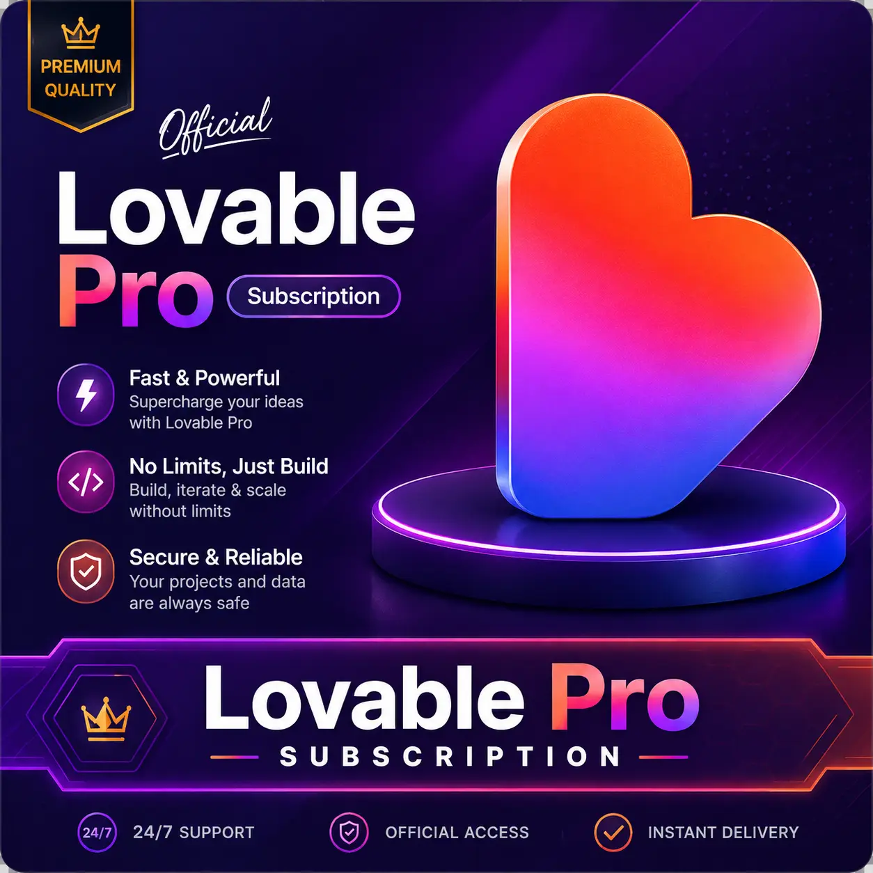 Lovable Pro Lite Yearly Subscription | Instant Activation Link